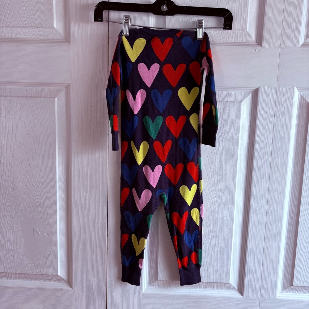 Hanna Andersson Baby Zip Sleeper One Piece Organic Cotton Dark Blue Heart 2T - Picture 5 of 5